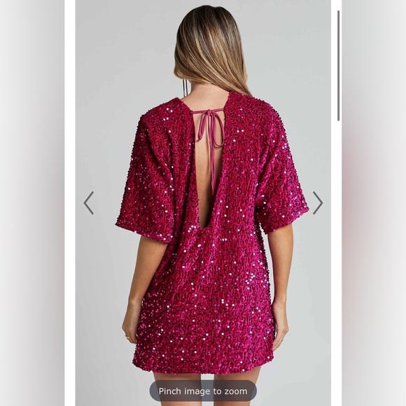 Stunning magenta sequin dress - Picture 2 of 4